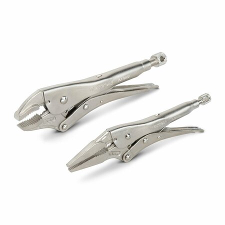 TEKTON 9 in, 10 in Locking Plier Set 2 Pieces PLK99901